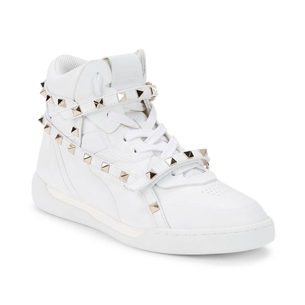 Valentino studded leather high top sneakers